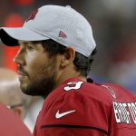 Arizona Cardinals quarterback Sam Bradford (9) watches during the first half of a preseason NFL football game against the Los Angeles Chargers, Saturday, Aug. 11, 2018, in Glendale, Ariz. (AP Photo/Ross D. Franklin)