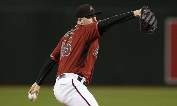 Arizona Diamondbacks pitcher Patrick Corbin throws in the first inning of a baseball game against t...