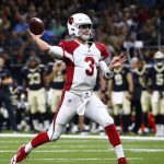 Arizona Cardinals quarterback Josh Rosen (3) passes in the first half of an NFL preseason football game against the New Orleans Saints in New Orleans, Friday, Aug. 17, 2018. (AP Photo/Butch Dill)