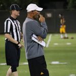 ASU head coach Herm Edwards looks on during his team’s first scrimmage of the season Saturday, Aug. 11, in Tempe (Tyler Drake/Arizona Sports)