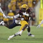 Arizona State running back Isaiah Floyd (31) runs for a first down against UTSA during the second half of an NCAA college football game, Saturday, Sept. 1, 2018, in Tempe, Ariz. (AP Photo/Ralph Freso)