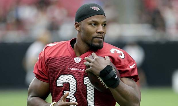 Arizona Cardinals running back David Johnson (31) holds the football during the first day of their ...
