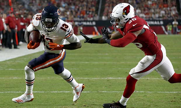 Chicago Bears wide receiver Kendall Wright (13) scores a touchdown as Arizona Cardinals safety Budd...