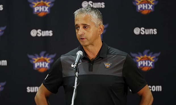 Phoenix Suns' head coach Igor Kokoskov speaks during media day at the NBA basketball team's practic...