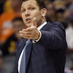 Los Angeles Lakers head coach Luke Walton argues a call during the second half of an NBA basketball game against the Phoenix Suns, Wednesday, Oct. 24, 2018, in Phoenix. (AP Photo/Matt York)