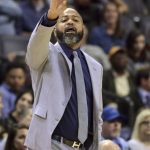 Memphis Grizzlies head coach J. B. Bickerstaff calls to players in the first half of an NBA basketball game against the Phoenix Suns, Saturday, Oct. 27, 2018, in Memphis, Tenn. (AP Photo/Brandon Dill)