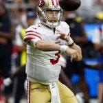 San Francisco 49ers quarterback C.J. Beathard (3) throws against the Arizona Cardinals during the first half of an NFL football game, Sunday, Oct. 28, 2018, in Glendale, Ariz. (AP Photo/Ralph Freso)