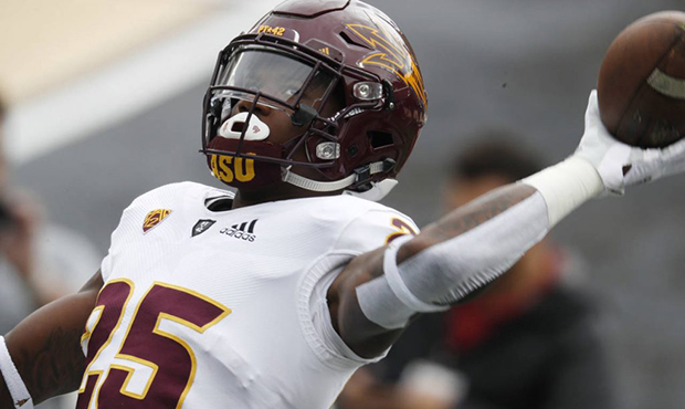Arizona State running back Trelon Smith warms up before an NCAA college football game against Color...