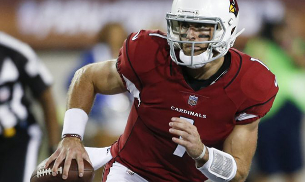Arizona Cardinals quarterback Trevor Knight looks to throw against the Dallas Cowboys during the se...