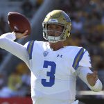 UCLA quarterback Wilton Speight (3) throws a pass against Arizona State during the first half of an NCAA college football game, Saturday, Nov. 10, 2018, in Tempe, Ariz. (AP Photo/Ralph Freso)
