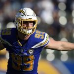 Los Angeles Chargers defensive end Joey Bosa celebrates after sacking Arizona Cardinals quarterback Josh Rosen during the first half of an NFL football game Sunday, Nov. 25, 2018, in Carson, Calif. (AP Photo/Kelvin Kuo )