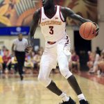Iowa State guard Marial Shayok (3) looks for a way through the Arizona defense during the first half of an NCAA college basketball game against Iowa State at the Maui Invitational, Monday, Nov. 19, 2018, in Lahaina, Hawaii. (AP Photo/Marco Garcia)