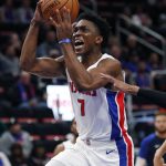 Detroit Pistons forward Stanley Johnson makes a layup during the first half of an NBA basketball game against the Phoenix Suns, Sunday, Nov. 25, 2018, in Detroit. (AP Photo/Carlos Osorio)