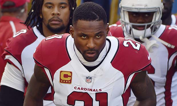 Arizona Cardinals cornerback Patrick Peterson (21) heads onto the field before the start of an NFL ...