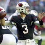 Arizona Cardinals quarterback Josh Rosen (3) throws against the Detroit Lions during the first half of NFL football game, Sunday, Dec. 9, 2018, in Glendale, Ariz. (AP Photo/Ross D. Franklin)