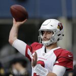 Arizona Cardinals quarterback Josh Rosen warms up before an NFL football game against the Seattle Seahawks, Sunday, Dec. 30, 2018, in Seattle. (AP Photo/John Froschauer)