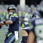 Seattle Seahawks quarterback Russell Wilson warms up before an NFL football game against the Arizona Cardinals, Sunday, Dec. 30, 2018, in Seattle. (AP Photo/Ted S. Warren)