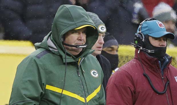 Green Bay Packers head coach Mike McCarthy watches a play on the field during the second half of an...