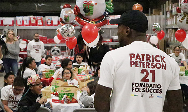 Arizona Cardinals’ Patrick Peterson greets the 50 kids in attendance for the cornerback’s “Sh...
