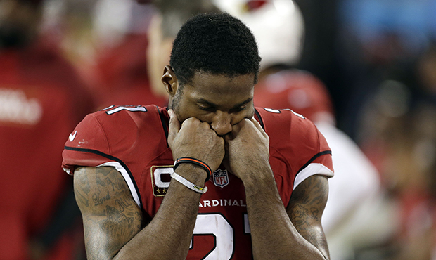 Arizona Cardinals' Patrick Peterson reacts during the second half the NFL football NFC Championship...