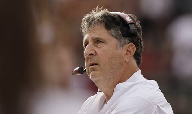 FILE - In this Sept. 29, 2018, file photo, Washington State head coach Mike Leach looks on during t...