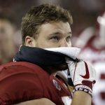 Alabama's Hunter Brannon reacts on the bench during the second half of the NCAA college football playoff championship game against Clemson, Monday, Jan. 7, 2019, in Santa Clara, Calif. (AP Photo/Chris Carlson)