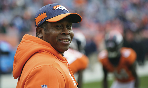 FILE - In this Dec. 30, 2018, file photo, Denver Broncos head coach Vance Joseph looks on before an...
