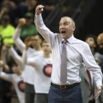 Arizona State coach Bobby Hurley gestures to his team during the first half of an NCAA college basketball game against Oregon on Thursday, Feb. 28, 2019, in Eugene, Ore. (AP Photo/Chris Pietsch)