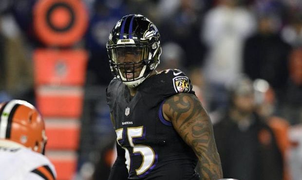 FILE - In this Sunday, Dec. 30, 2018 file photo,Baltimore Ravens outside linebacker Terrell Suggs (...