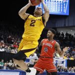 Arizona State's Rob Edwards (2) shoots during the first half against St. John's in a First Four game of the NCAA men's college basketball tournament Wednesday, March 20, 2019, in Dayton, Ohio. (AP Photo/John Minchillo)