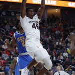 Arizona State's Zylan Cheatham dunks against UCLA during the second half of an NCAA college basketball game in the quarterfinals of the Pac-12 men's tournament Thursday, March 14, 2019, in Las Vegas. (AP Photo/John Locher)