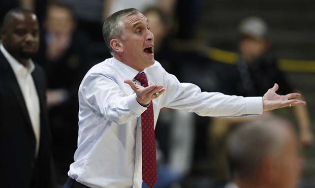 Arizona State head coach Bobby Hurley argues with referees in the first half of an NCAA college bas...