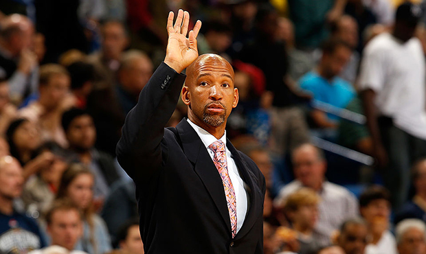 Head coach Monty Williams of the New Orleans Pelicans reacts during the game against the Indiana Pa...