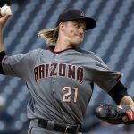Arizona Diamondbacks starting pitcher Zack Greinke delivers during the first inning of a baseball game against the Pittsburgh Pirates in Pittsburgh, Thursday, April 25, 2019. (AP Photo/Gene J. Puskar)