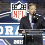 NFL Commissioner Roger Goodell speaks ahead of the first round at the NFL football draft, Thursday, April 25, 2019, in Nashville, Tenn. (AP Photo/Steve Helber)
