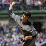 Arizona Diamondbacks starting pitcher Zack Greinke throws against the Chicago Cubs during the first inning of a baseball game Saturday, April 20, 2019, in Chicago. (AP Photo/Nam Y. Huh)