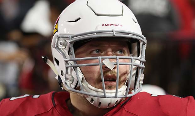 GLENDALE, AZ - AUGUST 11:  Offensive tackle Brant Weiss #75 of the Arizona Cardinals during the pre...