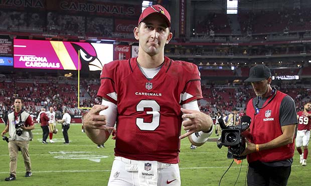 Arizona Cardinals quarterback Josh Rosen (3) gestures after an NFL football game against the San Fr...