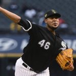 Chicago White Sox starting pitcher Ivan Nova delivers during the first inning of the team's baseball game against the Toronto Blue Jays on Friday, May 17, 2019, in Chicago. (AP Photo/Matt Marton)