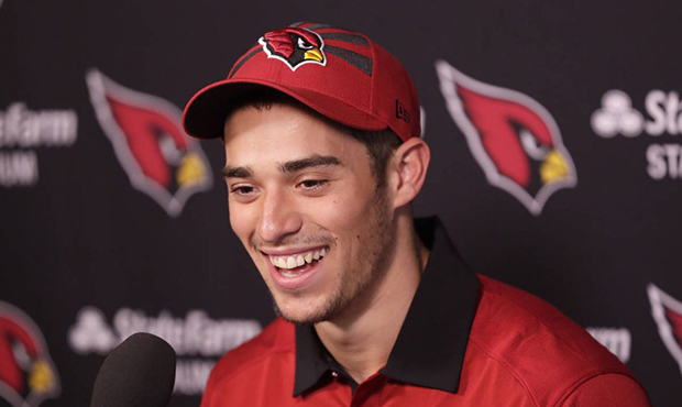 Arizona Cardinals second round draft pick Andy Isabella speak during an NFL football news conferenc...