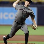 Arizona Diamondbacks' Taylor Clarke pitches to the Tampa Bay Rays during the first inning of a baseball game, Tuesday, May 7, 2019, in St. Petersburg, Fla. (AP Photo/Chris O'Meara)