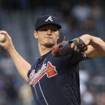 Atlanta Braves starting pitcher Mike Soroka throws a pitch against the Arizona Diamondbacks during the first inning of a baseball game Thursday, May 9, 2019, in Phoenix. (AP Photo/Ross D. Franklin)