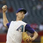 Arizona Diamondbacks starting pitcher Luke Weaver throws a pitch against the Atlanta Braves during the first inning of a baseball game Thursday, May 9, 2019, in Phoenix. (AP Photo/Ross D. Franklin)