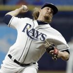 Tampa Bay Rays' Ryne Stanek pitches to the Arizona Diamondbacks during the first inning of a baseball game, Tuesday, May 7, 2019, in St. Petersburg, Fla. (AP Photo/Chris O'Meara)
