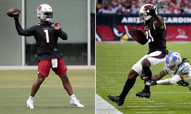 Kyler Murray, left, and Patrick Peterson, right, are two of the top four storylines as the Arizona ...