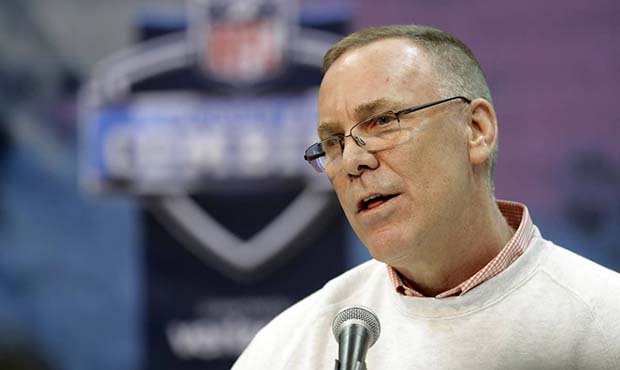 Cleveland Browns general manager John Dorsey speaks during a press conference at the NFL football s...