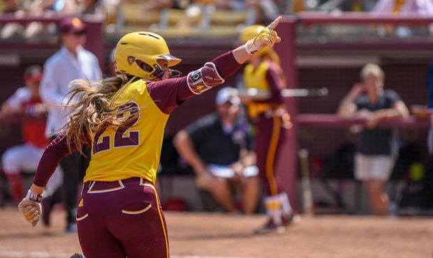 Kindra Hackbarth (22) is Arizona State’s 43rd All-American in the history of the program. (Photo ...