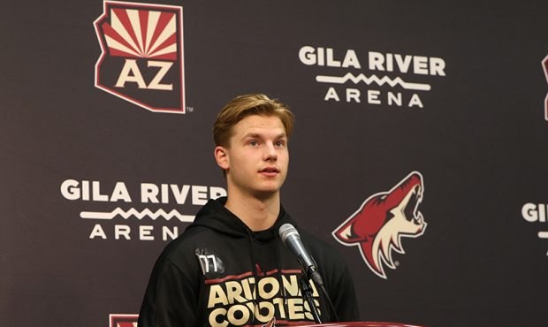 The Arizona Coyotes moved up from No. 14 to No. 11 to select defensemen Victor Soderstrom in the 20...