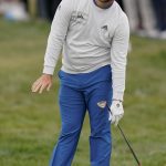Jon Rahm, of Spain, reacts to his chip shot on the sixth hole during the final round of the U.S. Open Championship golf tournament Sunday, June 16, 2019, in Pebble Beach, Calif. (AP Photo/David J. Phillip)