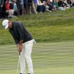 
              Brooks Koepka putts on the 17th hole during the third round of the U.S. Open Championship golf tournament Saturday, June 15, 2019, in Pebble Beach, Calif. (AP Photo/David J. Phillip)
            